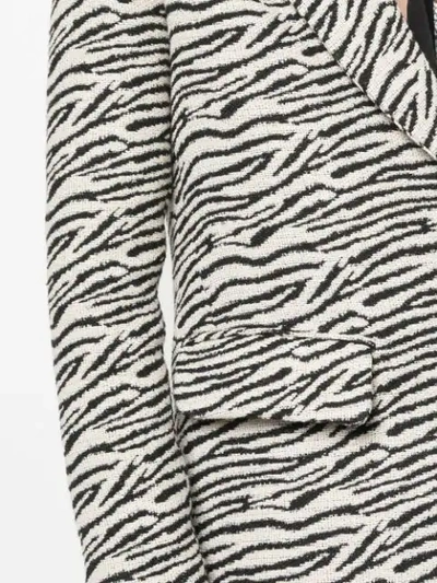 Shop Smythe Zebra Print Single Breasted Coat In White