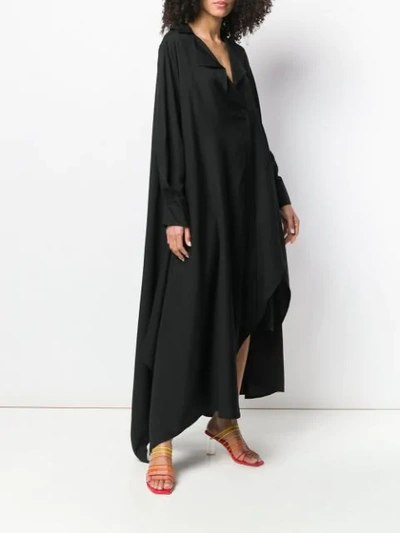 Shop Jacquemus Asymmetric Shirt Dress In Black