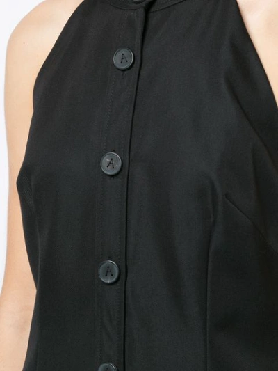 Shop Adam Lippes Halter Neck Midi Dress In Black