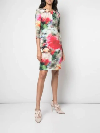 Shop Adam Lippes Floral Print Fitted Dress In Multicolour