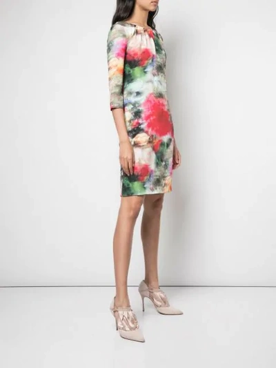 Shop Adam Lippes Floral Print Fitted Dress In Multicolour