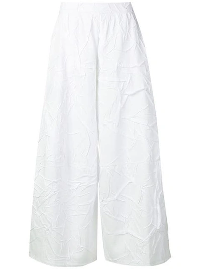 Shop Stefano Mortari Wide Leg Trousers - White