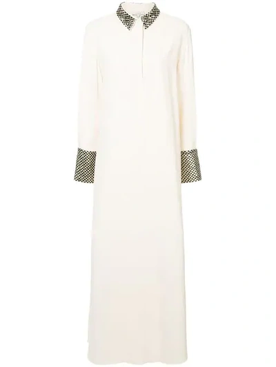 Shop Layeur Embellished Shirt Dress In Neutrals