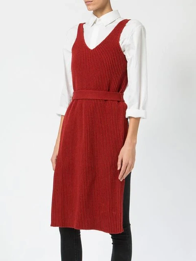 Shop Maison Margiela Backless Knit Dress In Red