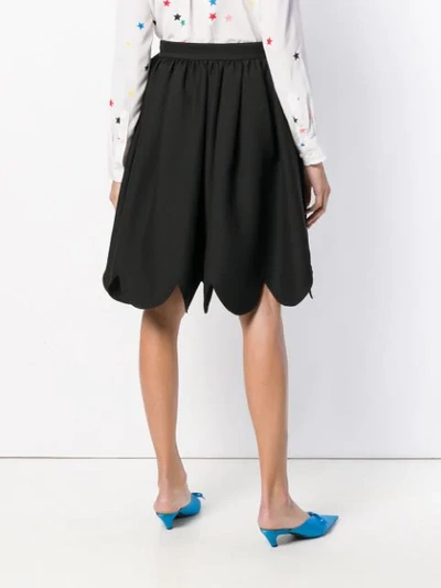 Shop Valentino Scalloped Wrap Front Skirt - Black