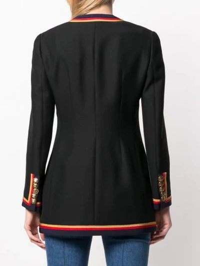 Shop Gucci Tweed Cardigan Jacket In Black