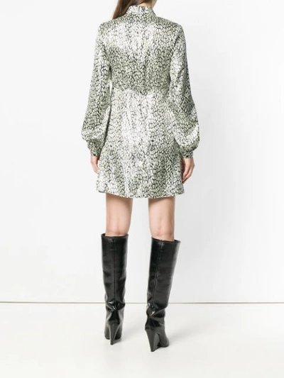 Shop Saint Laurent Leopard Print Dress In Neutrals