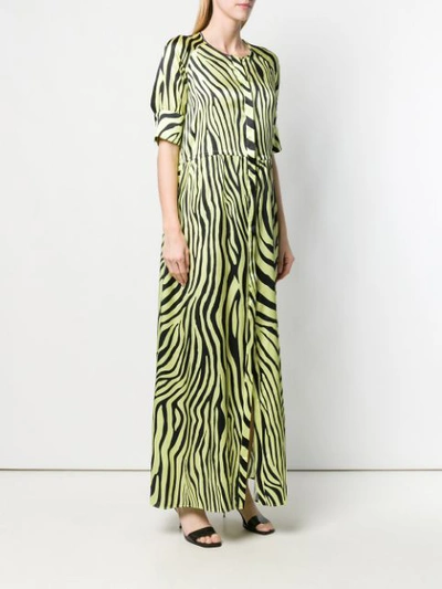 Shop Laneus Zebra Print Maxi Dress - Yellow
