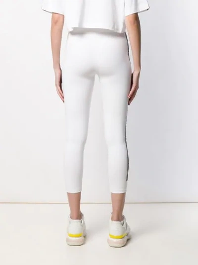 Shop Fendi High-waisted Logo Leggings In White