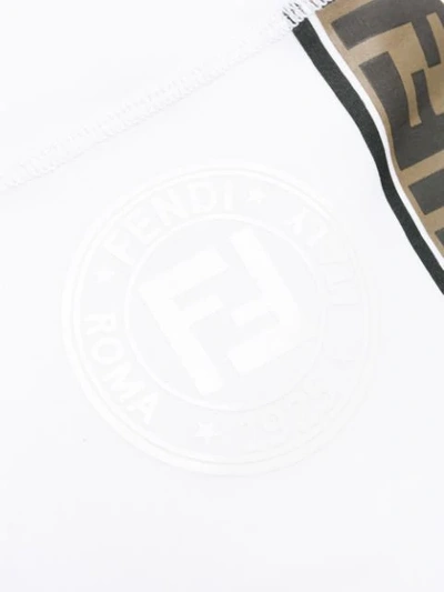 Shop Fendi High-waisted Logo Leggings In White