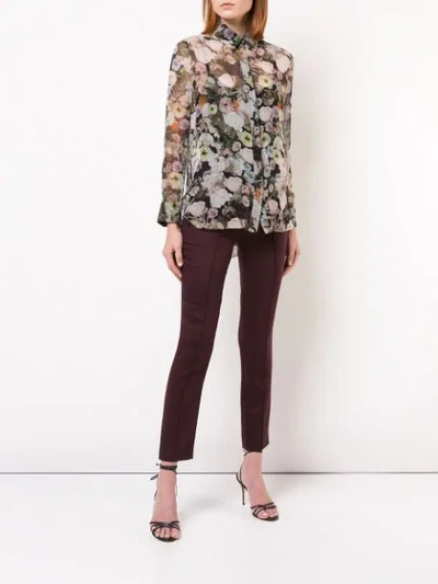 Shop Adam Lippes Sheer Floral Blouse In Black