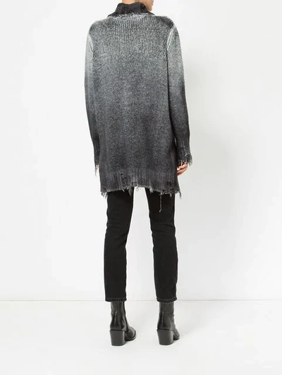 Shop Avant Toi Distressed Overdyed Turtleneck Sweater In Grey