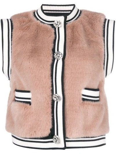 Shop Dolce & Gabbana Cropped Gilet In Pink