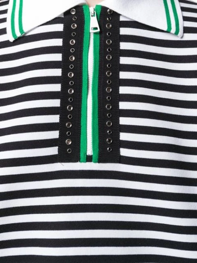 Shop N°21 Striped Polo Shirt In Black