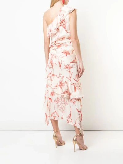 Shop Johanna Ortiz Floral Print Ruffled Dress In Pink