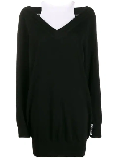 Shop Alexander Wang T Layered Sweater Dress In Black