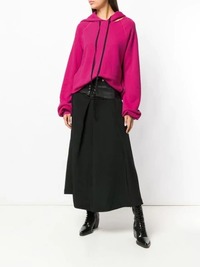 Ben Taverniti Unravel Project Cotton And Cashmere Hoodie In Pink