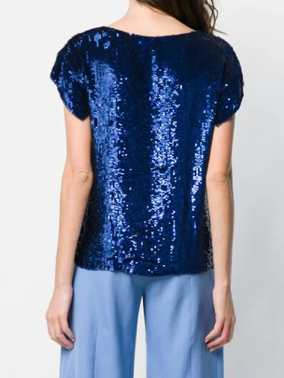 Shop P.a.r.o.s.h Blue Sequin Top In 083 Blue