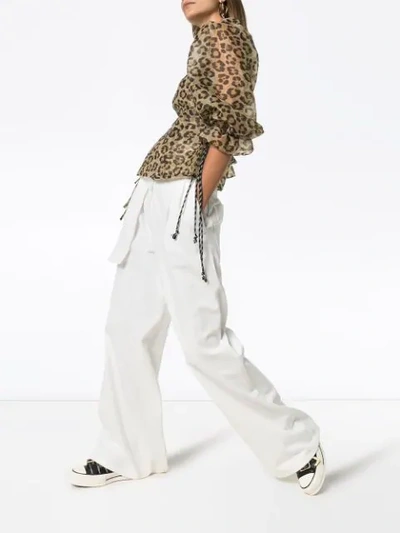 SHRIMPS NERO LEOPARD-PRINT ORGANZA TOP 