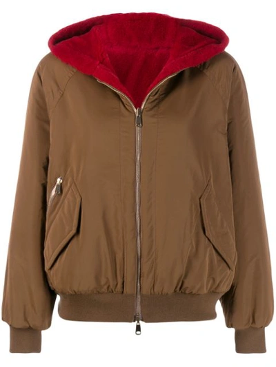 Shop Brunello Cucinelli Reversible Hooded Jacket In Red