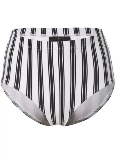 Shop Cynthia Rowley Loren Striped Bikini Bottoms In White