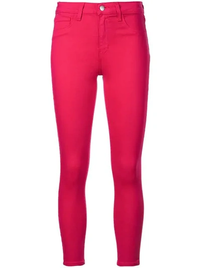 Shop L Agence Mid Rise Skinny Jeans In Magenta