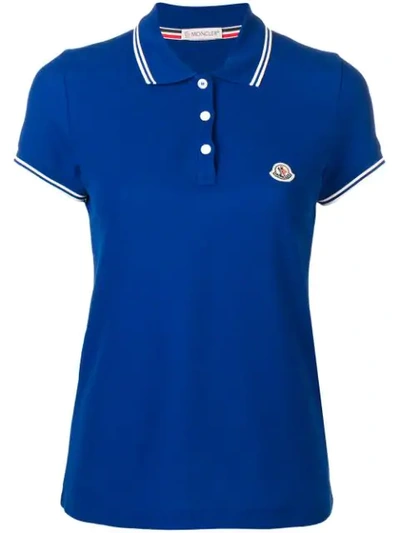 Shop Moncler Klassisches Poloshirt In Blue