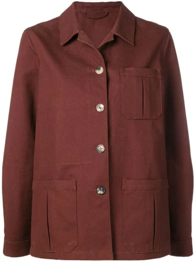 Shop Holland & Holland Pointed Collar Jacket In Brown