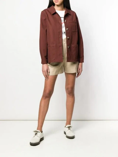 Shop Holland & Holland Pointed Collar Jacket In Brown