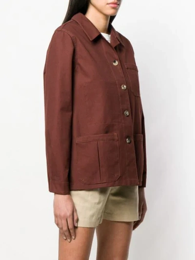 Shop Holland & Holland Pointed Collar Jacket In Brown
