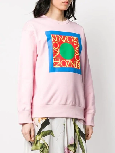 Shop Kenzo Logo Sweatshirt In 33 Rose Pastel