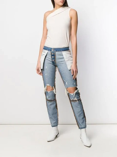 UNRAVEL PROJECT REVERSE BOYFRIEND JEANS - 蓝色