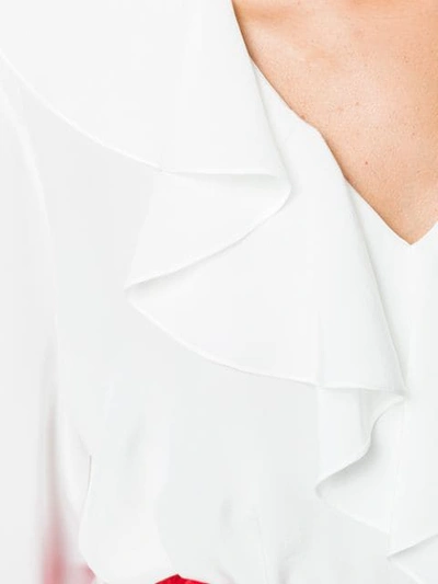 Shop Fendi Ruffle Detail Blouse In White