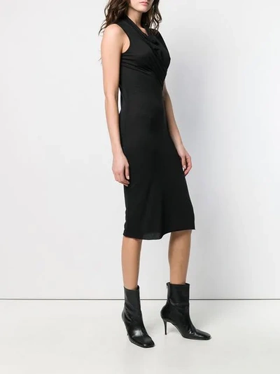 RICK OWENS LILIES FITTED MIDI DRESS - 黑色