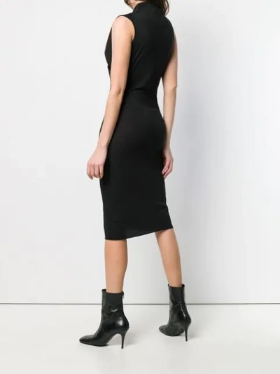 Shop Rick Owens Fitted Midi Dress In Black
