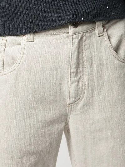 Shop Brunello Cucinelli Slim Fit Jeans In Neutrals