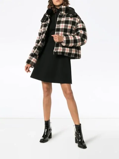 Shop Moncler Caille Checked Down Jacket In Black