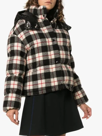 Shop Moncler Caille Checked Down Jacket In Black