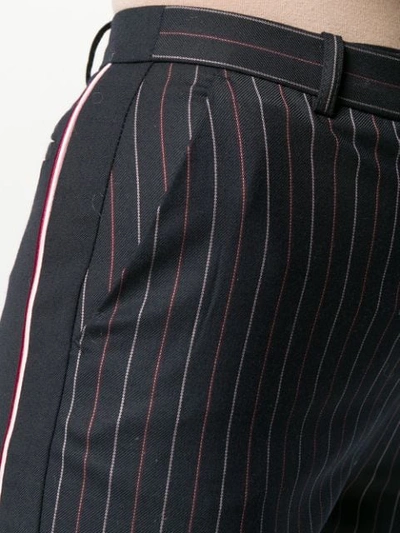 Shop Pinko Cropped Striped Trousers In En4 Mult  Blu/rosa