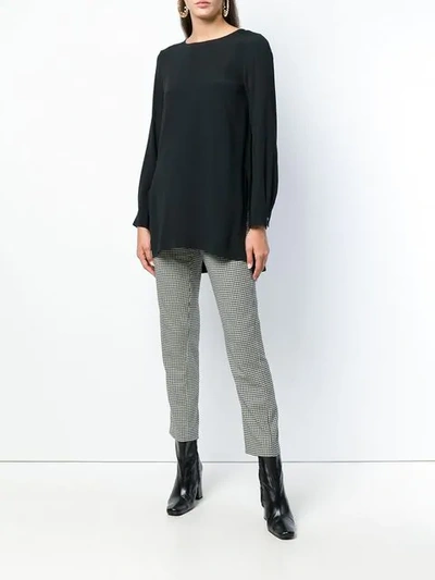 Shop Antonelli Side Slit Blouse In Black