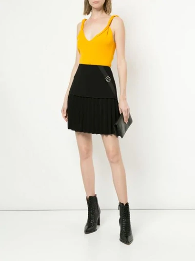 Shop Dion Lee Twist Shoulder Tank In Yellow