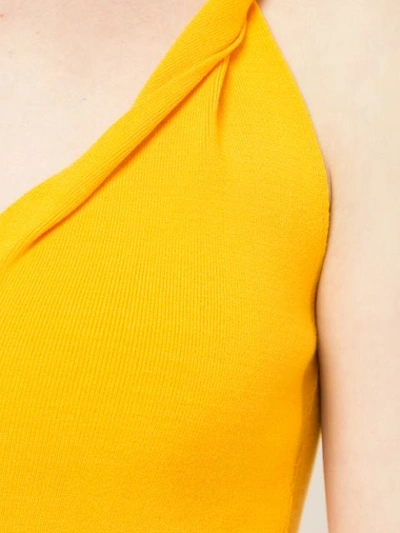 Shop Dion Lee Twist Shoulder Tank In Yellow