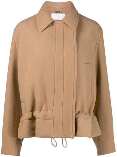 Shop Chloé Drawstring Fitted Jacket In 26a Worn Brown