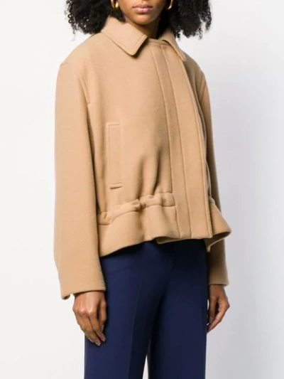 Shop Chloé Drawstring Fitted Jacket In 26a Worn Brown
