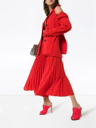 Shop Beaufille Lozano Pleated Skirt In Red