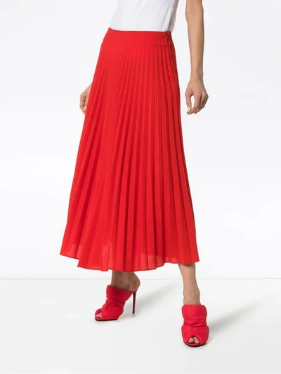 Shop Beaufille Lozano Pleated Skirt In Red