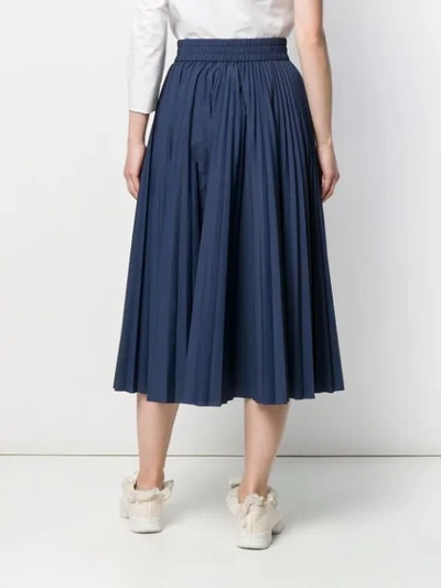 Shop Red Valentino Pleated Mid-length Skirt - Blue