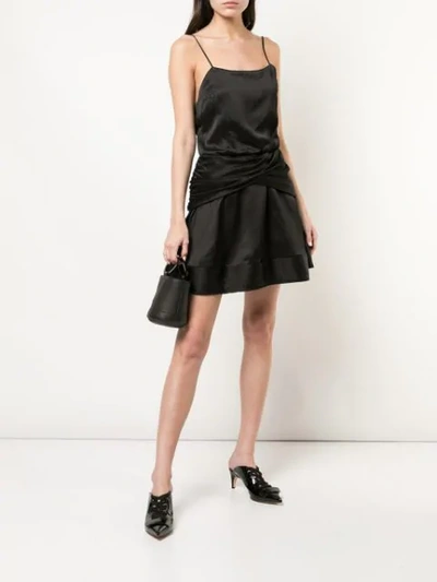 Shop Derek Lam 10 Crosby Twist Detail Mini Dress In Black