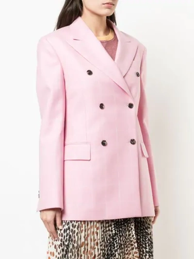 Shop Calvin Klein 205w39nyc Grid Pattern Blazer In Pink