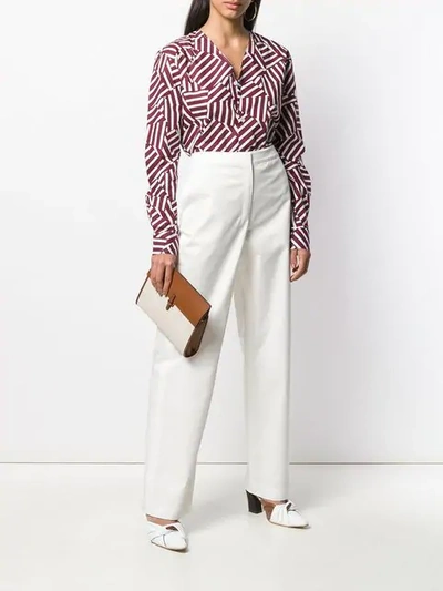 Shop Theory Wide Leg Trousers In White